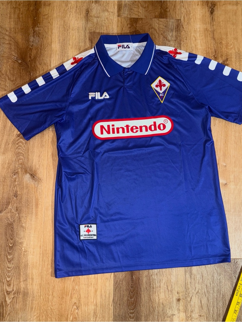 Vintage Jersey Fiorentina Nintendo 98-99 Retro Home Kit Soccer pre-owned reprint